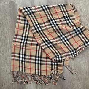 Plaid Fringe Scarf